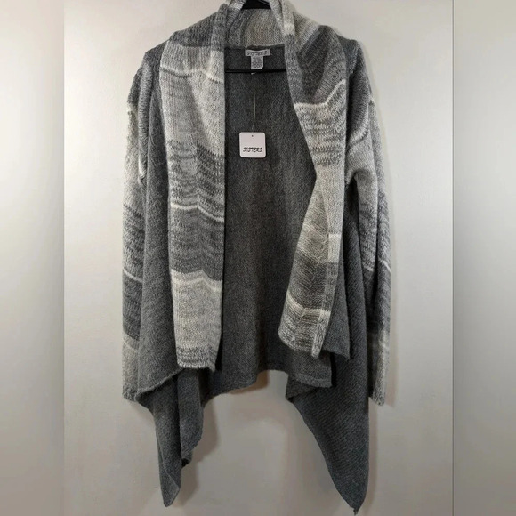 Sisters, women's wool blend knit open front cardigan gray NWT , size M/L - Picture 1 of 7